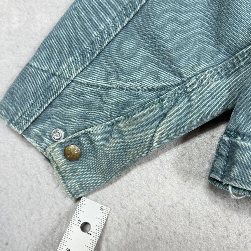 Vintage Carhartt Detroit WJ097 DTL Teal Full Zip Sherpa Jacket Women’s Sz Small - Picture 12 of 15